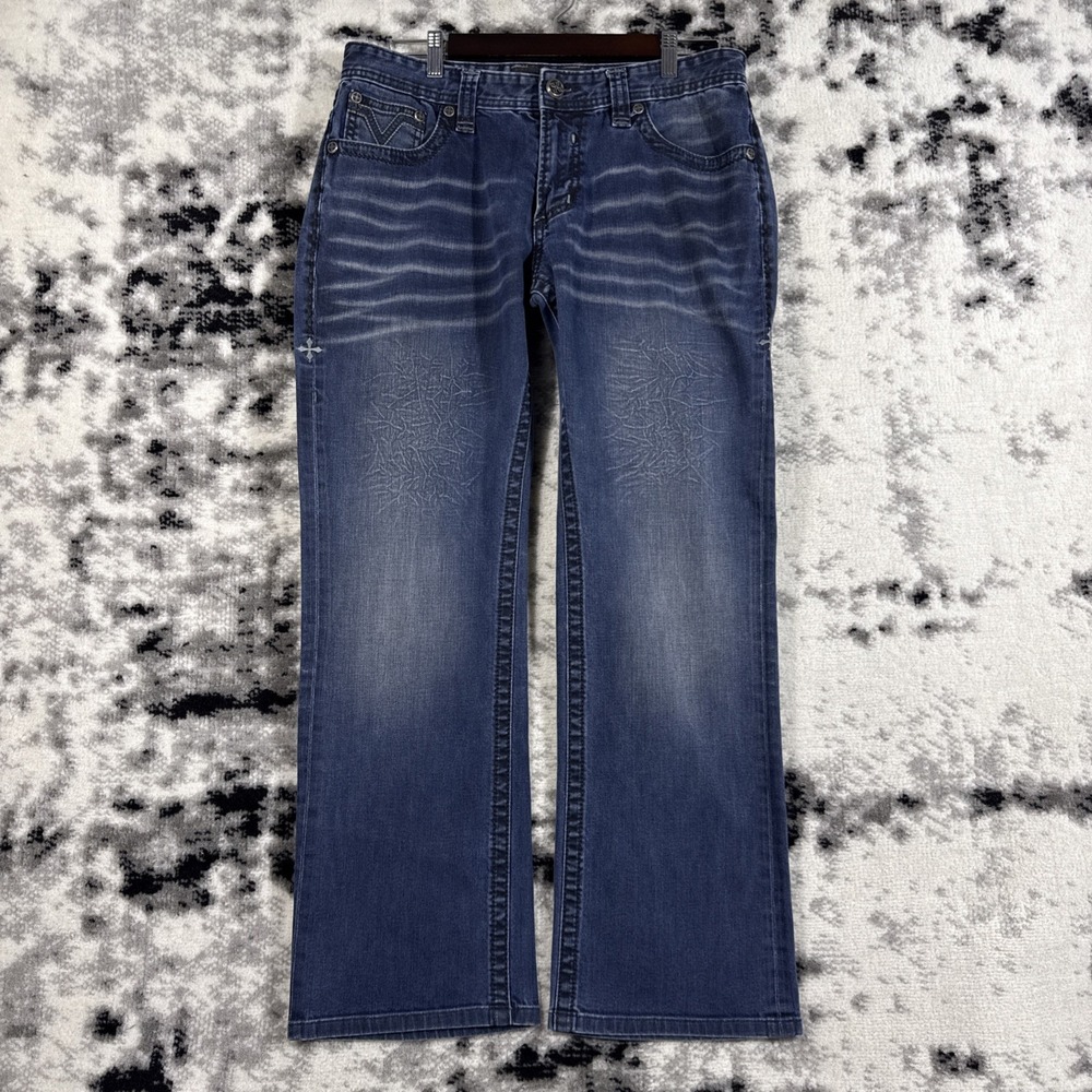 Affliction Blake Relaxed Straight Jeans‎ Mens 34 Dark Wash Rockabilly Y2K Skater